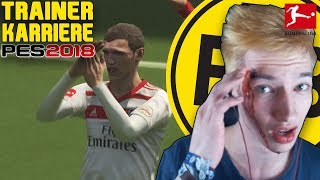 🤕EIN BISSCHEN ZU KRASS AUFGEREGT😅 Bundesliga Trainer Karriere  Pro Evolution Soccer 2018 [upl. by Mapel]