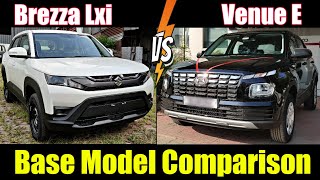 New Brezza Lxi and Venue E Base Model ComparisonVenue E Base vs Brezza Lxi CompairBrezza vs Venue [upl. by Plath]