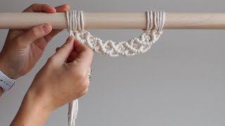 DIY Macrame Wall Hanging  Layering Your Work SemiCircle Pattern Attached to Dowel [upl. by Rosenwald85]