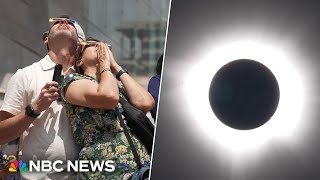 Watch emotional moments as skywatchers view solar eclipse [upl. by Keheley796]