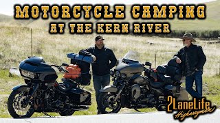 Motorcycle Camping at the Kern River  2LaneLife Moto Camping  Adventures on Harley Davidsons [upl. by Merat809]