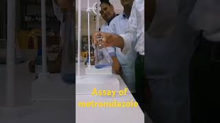 Assay of metronidazole imtan pharmacy pharmacystudents practical viralvideo chemistry [upl. by Forkey559]