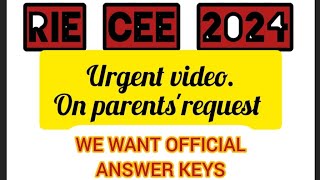 RIE CEE 2024  URGENT VIDEO ALL MUST WATCH [upl. by Ruosnam]