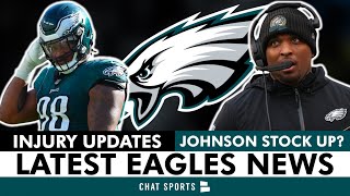 Eagles Rumors On Not Firing Brian Johnson  NEW Eagles Injury Updates On Jalen Carter amp Jalen Hurts [upl. by Otsirave]