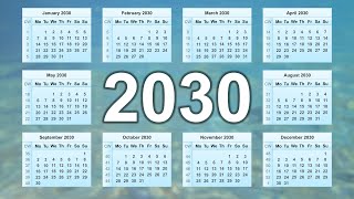 Calendar 2030 [upl. by Wilonah]