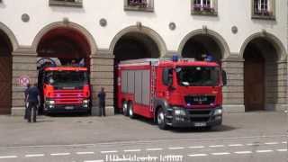 quotPKWBrand auf der Autobahnquot Wachausfahrt HLF  GWGLand BF Karlsruhe FW 1 Pressluft [upl. by Urd]