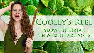 COOLEYS REEL  Tin Whistle Tabs  PLAYED SLOW AND SIMPLE [upl. by Nalyk252]