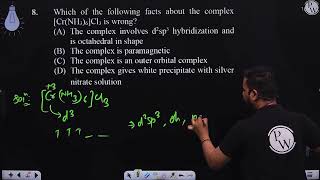 Which of the following facts about the complex CrNH36Cl3 is wrong [upl. by Villiers]