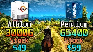 AMD Athlon 3000G vs Intel Pentium Gold G5400  PC Gameplay Benchmark Test in 21 Games [upl. by Ailemor]