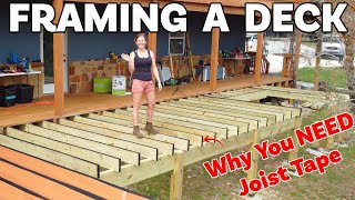 How to Build a Deck  Footings Posts amp Framing [upl. by Ruthe]