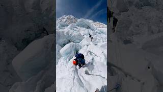 Check out the Khumbu icefall’s crevasse  expeditions 2023  8000films  Climbersnepal [upl. by Birch]