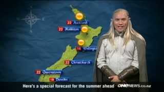 TV presenter reads New Zealands weather in Tolkiens Elvish  TVNZ Breakfast [upl. by Nosiddam383]