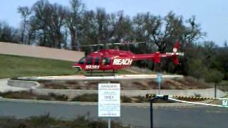 REACH Helicopter take off Sutter Hospital Lakeport Ca [upl. by Nylhtiak]