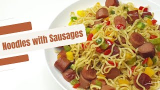 Instant Noodles Recipe with SausagesFranks  MaggiIndomie Instant Noodles with Vegetables [upl. by Fuhrman]