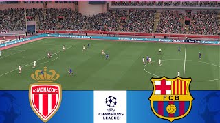 Monaco vs Barcelona  UEFA Champions League 2024 Match  eFootball Match [upl. by Annyrb]