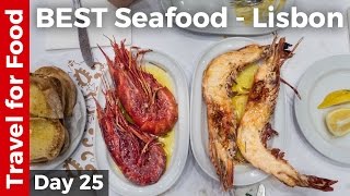 Best Portuguese Food  GIANT TIGER PRAWNS and Seafood at Cervejaria Ramiro in Lisbon Portugal [upl. by Brookes]