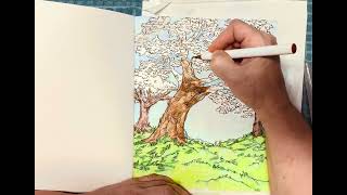 WIP USING CHROMATEK Watercolor Brush Pens in Woodland Watercolor PART 4 [upl. by Rodrigo538]