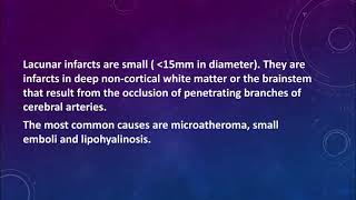Lacunar Infarcts lacunar stroke [upl. by Gabrielli]