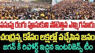 పసుపు రంగు పూసుకుని పోటెత్తిన ఎమ్మిగనూరు లక్షల్లో వచ్చేసిన జనంజగన్ కి రిపోర్ట్ ఇచ్చిన ఇంటలిజెన్స్ [upl. by Lehar]