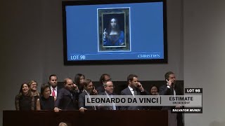 Leonardo da Vincis Salvator Mundi  2017 World Auction Record  Christies [upl. by Nohpets]