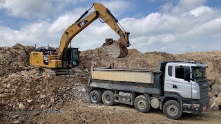 CAT 330F Excavator Loading Dumpers 54  건설기계 Construction Machines  굴삭기 골재 상차 및 운반작업 [upl. by Arehahs]