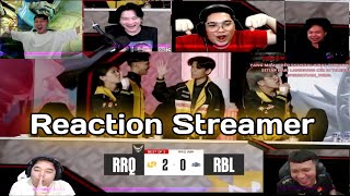 Reaction streamer RRQ vs RBL game 2 MPLID season 13 mobilelegends mlbb reaction rrqvsrbl [upl. by Kenwrick]