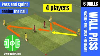 Pass and sprint behind the ball  drills to practice soccer first touch a creating space [upl. by Allison]