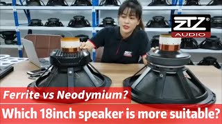 Ferrite vs Neodymium Which 18inch speaker is more suitable for you [upl. by Meldon446]