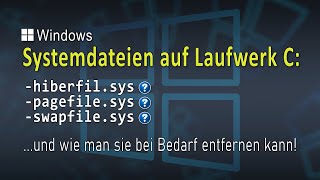 Die SYSTEMDATEIEN pagefilesys  swapfilesys  hiberfilsys  EINFACH ERKLÄRT [upl. by Odlanra]