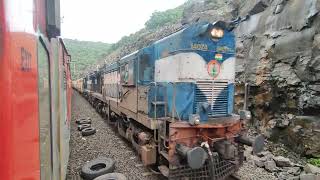 ALCO TWINS SYMPHONY  22907 Madgaon  Hapa Express with Ratlam Alco twins crossing at Ukshi [upl. by Nnylkcaj640]