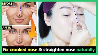 Fix crooked nose uneven nose tip deviated nose amp straighten nose naturally  Exercises amp Massage [upl. by Krissie529]