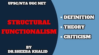 Structural Functionalism Definition Theories and Criticism [upl. by Ecille]