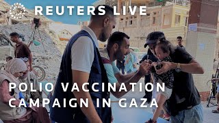 LIVE Polio vaccination campaign in Gaza [upl. by Hutton528]