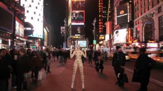 Tiffany Trenda Performance Artist Performing Body Code at Times Square [upl. by Madea]