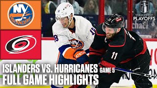 1st Round New York Islanders vs Carolina Hurricanes Game 5  Full Game Highlights [upl. by Ydnarb]