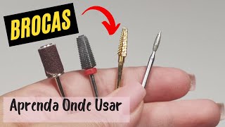 TIPOS DE BROCAS PARA UNHAS DE GEL  COMO USAR [upl. by Drais]