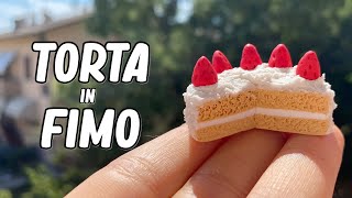 TUTORIAL TORTA PANNA e FRAGOLE in FIMO [upl. by Adniroc]