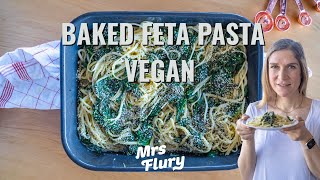 Baked Feta Pasta vegan  Geniales TrendRezept mit Spinat [upl. by Delcina]