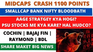 MARKET BREAK 24800💥NIFTYCRASH💥3 BIG NEWS💥RAYMOND NEWS💥MIDCAPS CRASH HAL COCHIN OLA SUZLON [upl. by Eade511]