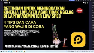 Cara Setting Ldplayer agar lancar dan tidak lag di laptoppc low spec atau kentang [upl. by Bilski]