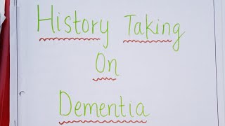 HISTORY TAKING ON DEMENTIA IN MENTAL HEALTH NURSING BSC NURSING GNM nursingsecrets bscnursing [upl. by Coy]