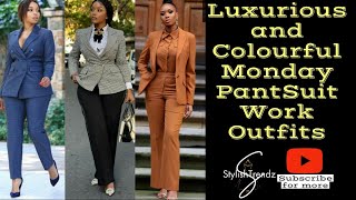 Luxurious Monday PantSuit Work Outfit Ideas Trendy Female Office Atttires workoutfit femaleboss [upl. by Norrab746]