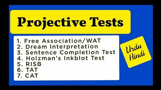 What are the Projective Tests UrduHindiTypes of Projective TestslearnPsychologywithseema [upl. by Hazen]