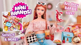 ZURU 5 Surprise Mini Brands Are They Barbie Doll Size  Series 5 Foodie Sneakers Fashion amp More [upl. by Modestia]