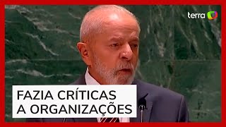 Lula tem microfone cortado após estourar tempo em discurso na ONU [upl. by Whallon147]