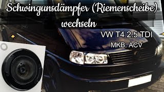 VW T4 Schwingungsdämpfer Riemenscheibe wechseln  VW T4 Vibration Damper Pulley Change [upl. by Tova355]