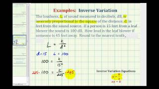 Ex Inverse Variation Application  Loudness and Distance [upl. by Einaj539]