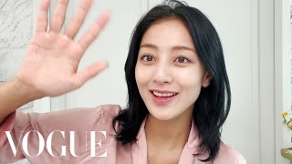 TWICEs JIHYO on Skin Care amp Soft Blush Makeup  Beauty Secrets  Vogue [upl. by Lammaj731]