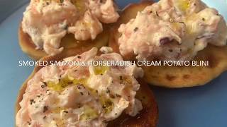 Smoked Salmon amp Horseradish Potato Blini  Recipe in Description [upl. by Coady]