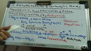 Video 7 Ald amp Ket Preparation  3 From Alkyl Cyanides amp Esters By Reduction Stephen Redn [upl. by Eneli591]